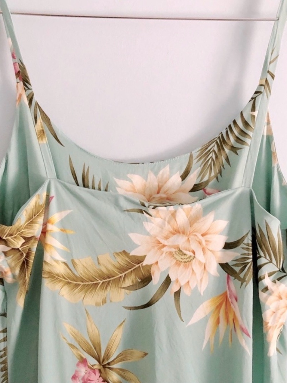 Two Palms Light Green Floral Midi Slip Dress - Picture 4 of 10